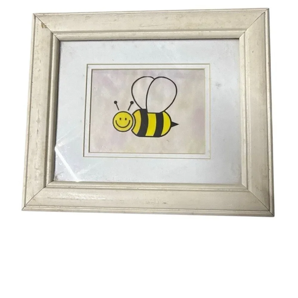 Butterfly & Honey Bee Artwork Picture Framed Decor 12.5